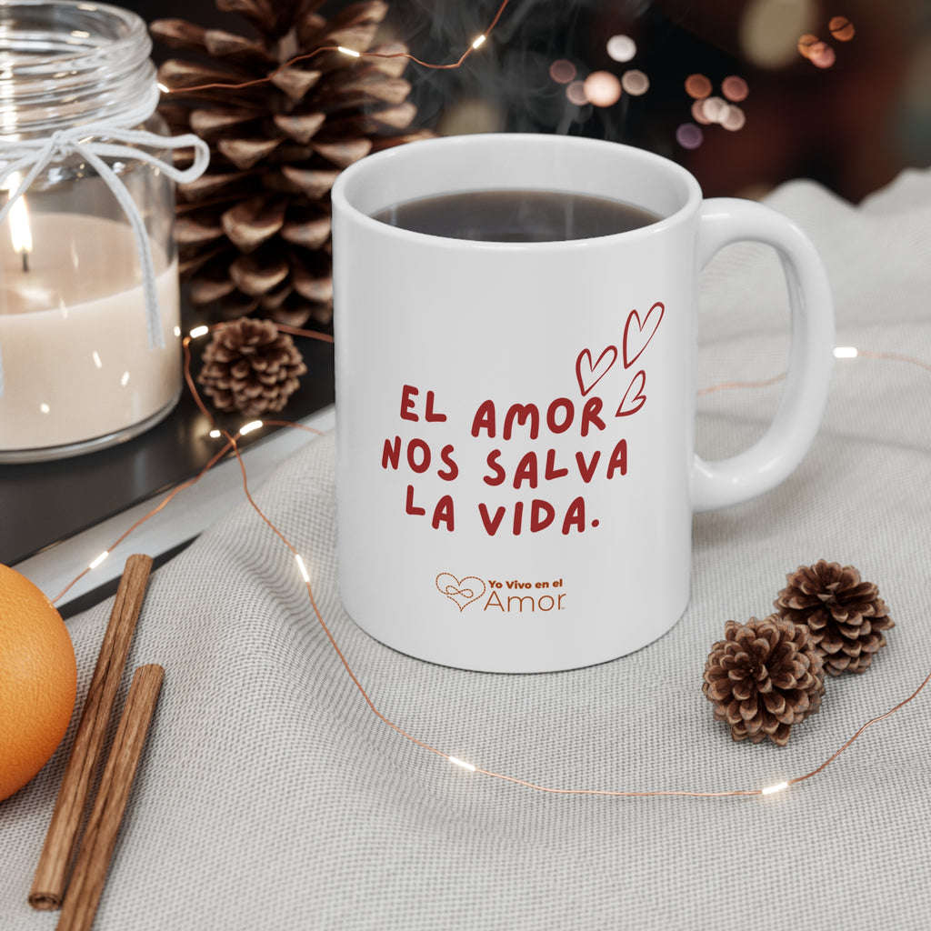 Mug — "El Amor Nos Salva" Ceramic Coffee Cup