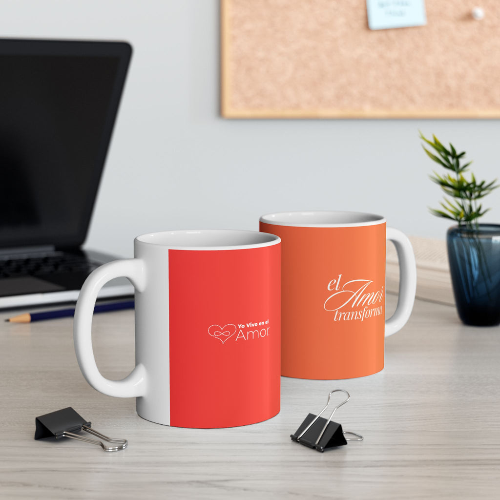 El Amor Transforma Ceramic Mug — Spanish Love Quote Coffee Cup (11oz/15oz)