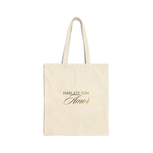 Canvas Tote — "Háblate con Amor" / "Yo Vivo en el Amor" Spanish Love Quote Tote