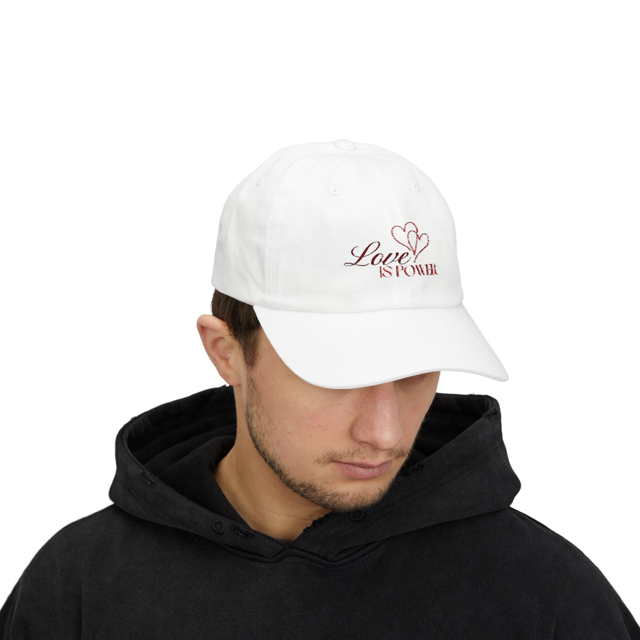 Dad Cap — "Love Is Power" Embroidered Heart Cap