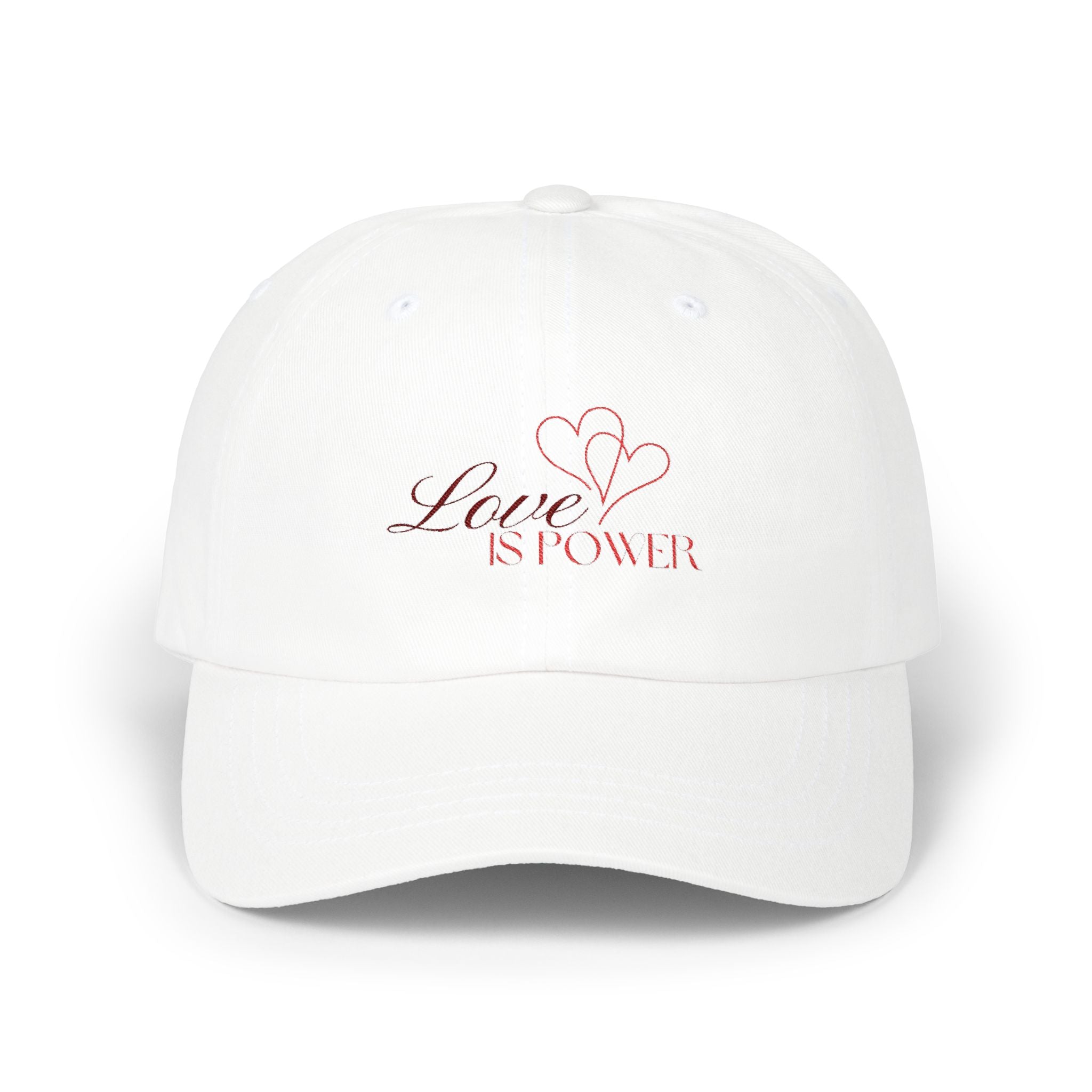 Dad Cap — "Love Is Power" Embroidered Heart Cap